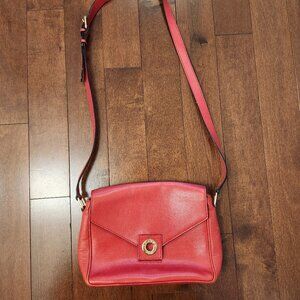 Celine red leather shoulder bag vintage